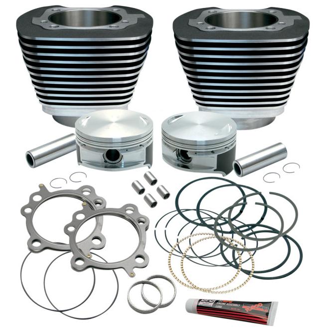 3 7/8in. Cylinder/Piston Kit for S&S 106in. Stroker - 10.5:1 Compression - Black Powder-Coat