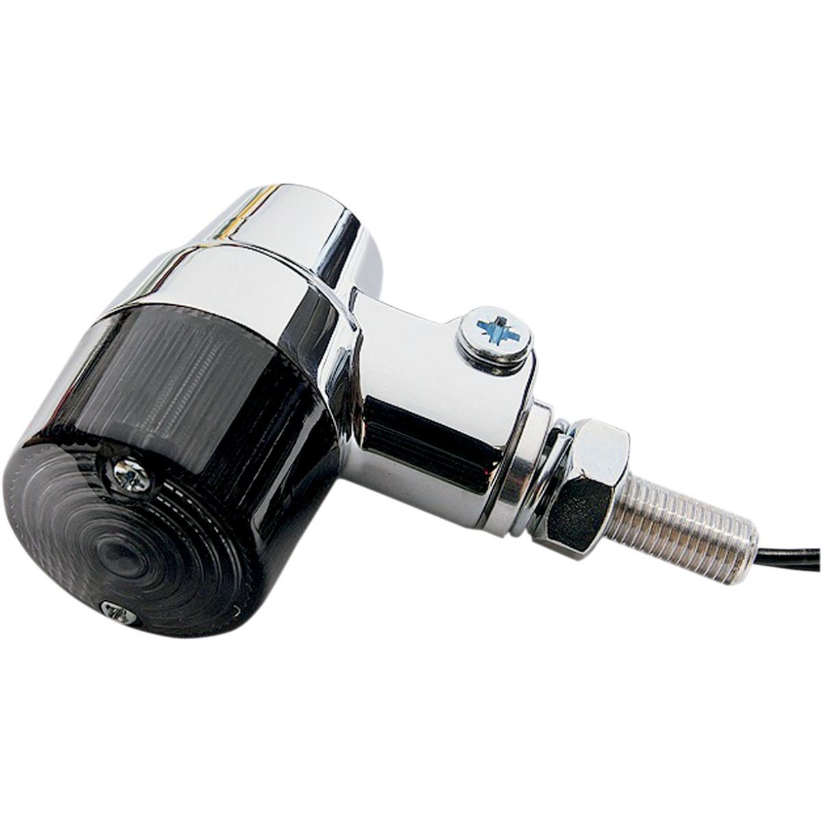 Chrome Aluminum Marker Lights - Round #3 with Smoke Lens - Dual Filament