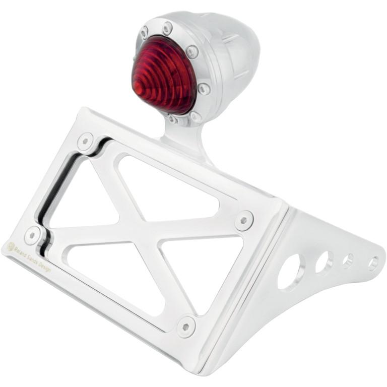 RSD Taillight Tag Bracket - Horizontal Pass Peg Mount - Chrome