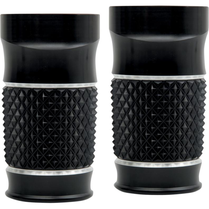 Fork Slider Cover - Cross-Cut Black Anodized