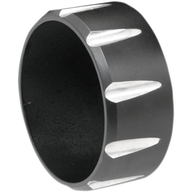 Fluted Billet End Caps for 3in. Firepower Slip-Ons - Black