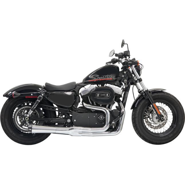 Road Rage II Mega Power Exhaust System - Short Chrome Megaphone with Black Fluted End Cap