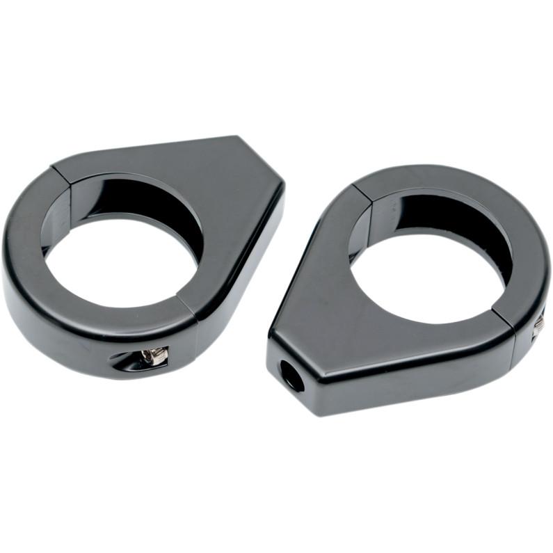 Turn Signal Fork Clamps - 39mm - Gloss Black