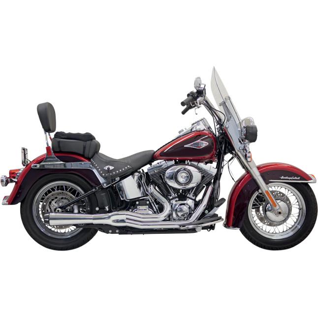 Road Rage II Mega Power Exhaust System - Short Chrome Megaphone with Black Fluted End Cap