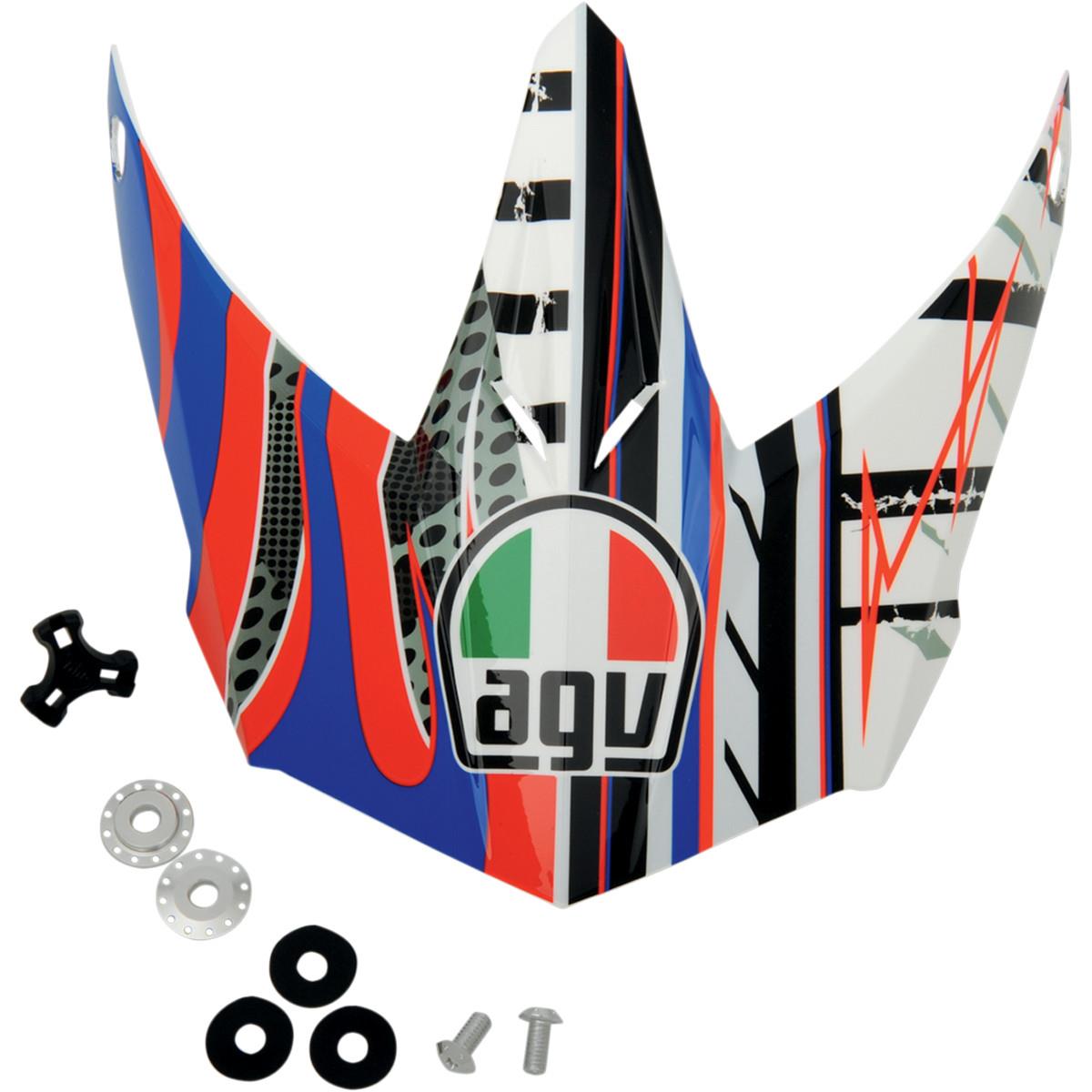 Visor with Screws for AX-8 EVO Helmets - Red/Blue