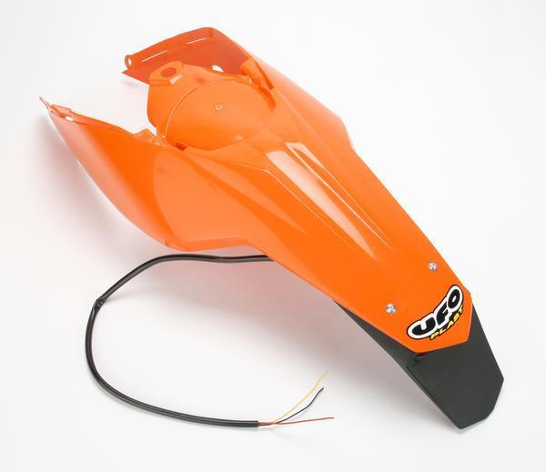 Enduro Rear Fender with Light - KTM Orange