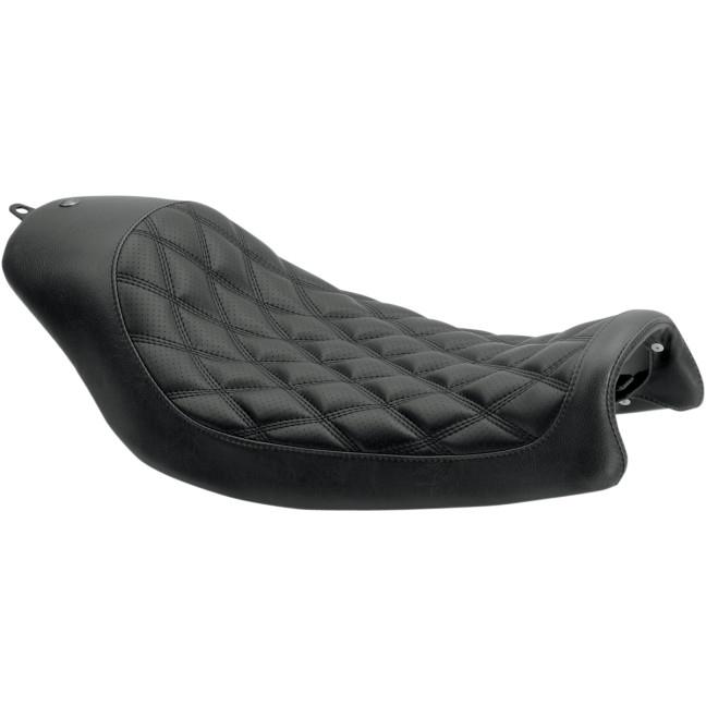 Boss Solo Seat - Black Distressed Vinyl - Black Perforated Diamond V-Sections
