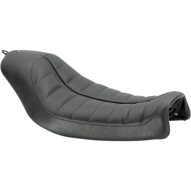 Enzo Solo Seat - Black Distressed Vinyl - Raised Detailing