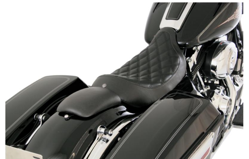 Boss Solo Seat - Black Distressed Vinyl with Perforated Diamond Sections