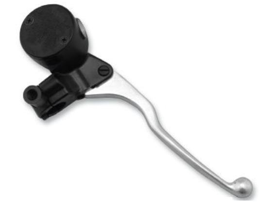 Retro Round Master Cylinder Kit - 14mm Piston Dia. - Black Body/Silver Lever