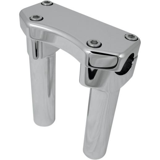 Handlebar Riser/Top Clamp Kit with 1in. Clamping Area - 6in. Tall - Chrome