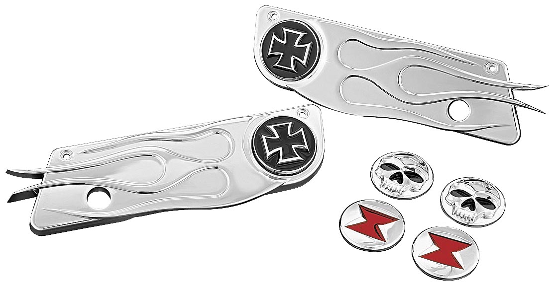 Saddlebag Latch Covers - Flamed