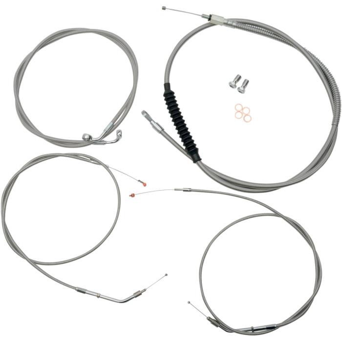 Stainless Braided Cafe Handlebar Cable and Brake Line Kit
