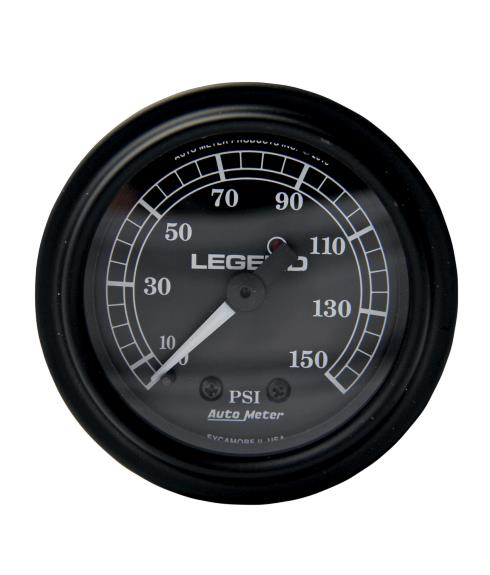 Fairing Mounted LED Backlit PSI Gauge - Black with Black Face