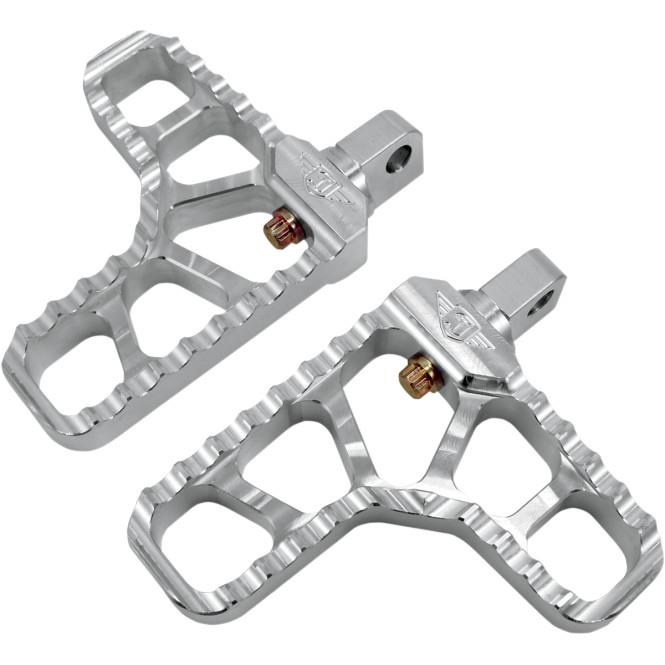 Adjustable Serrated Heel Footpegs - Clear Anodized