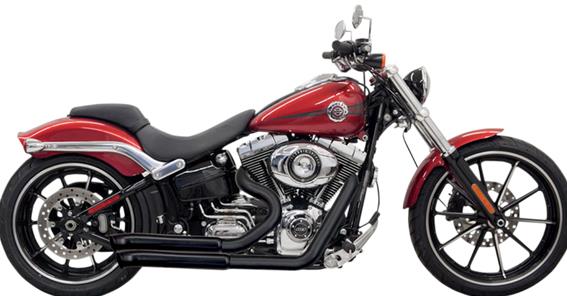 Pro Street Exhaust System with Heat Shield - Turn-Out Cut - Black