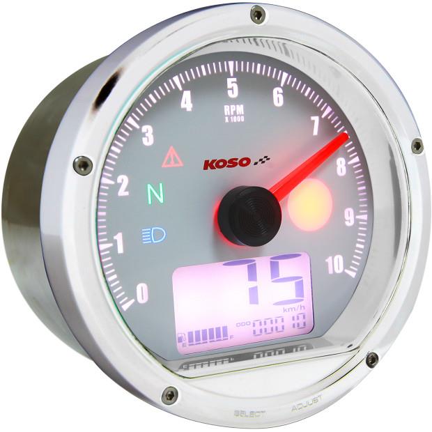 TNT-01 Tachometer - Chrome/White