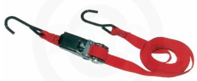 Light Duty Ratchet Strap - 1in x 15ft - 500lb - Red