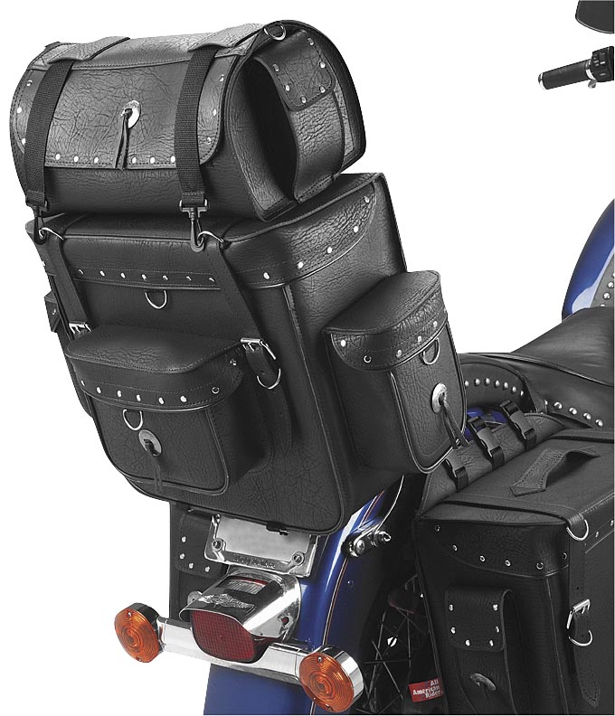 Ameritex Bikepack with Detachable Travel Case/Sissy Bar Bag - Jumbo - Riveted