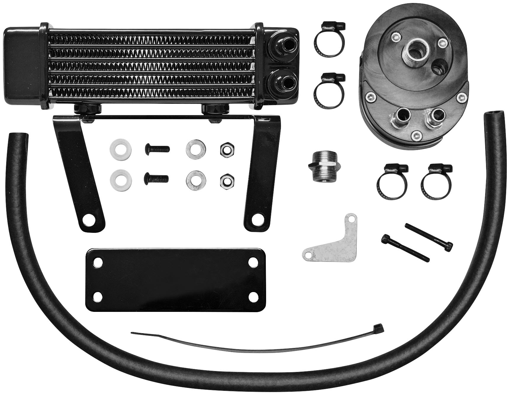 Horizontal 6 Row Oil Cooler - Low Mount - Black