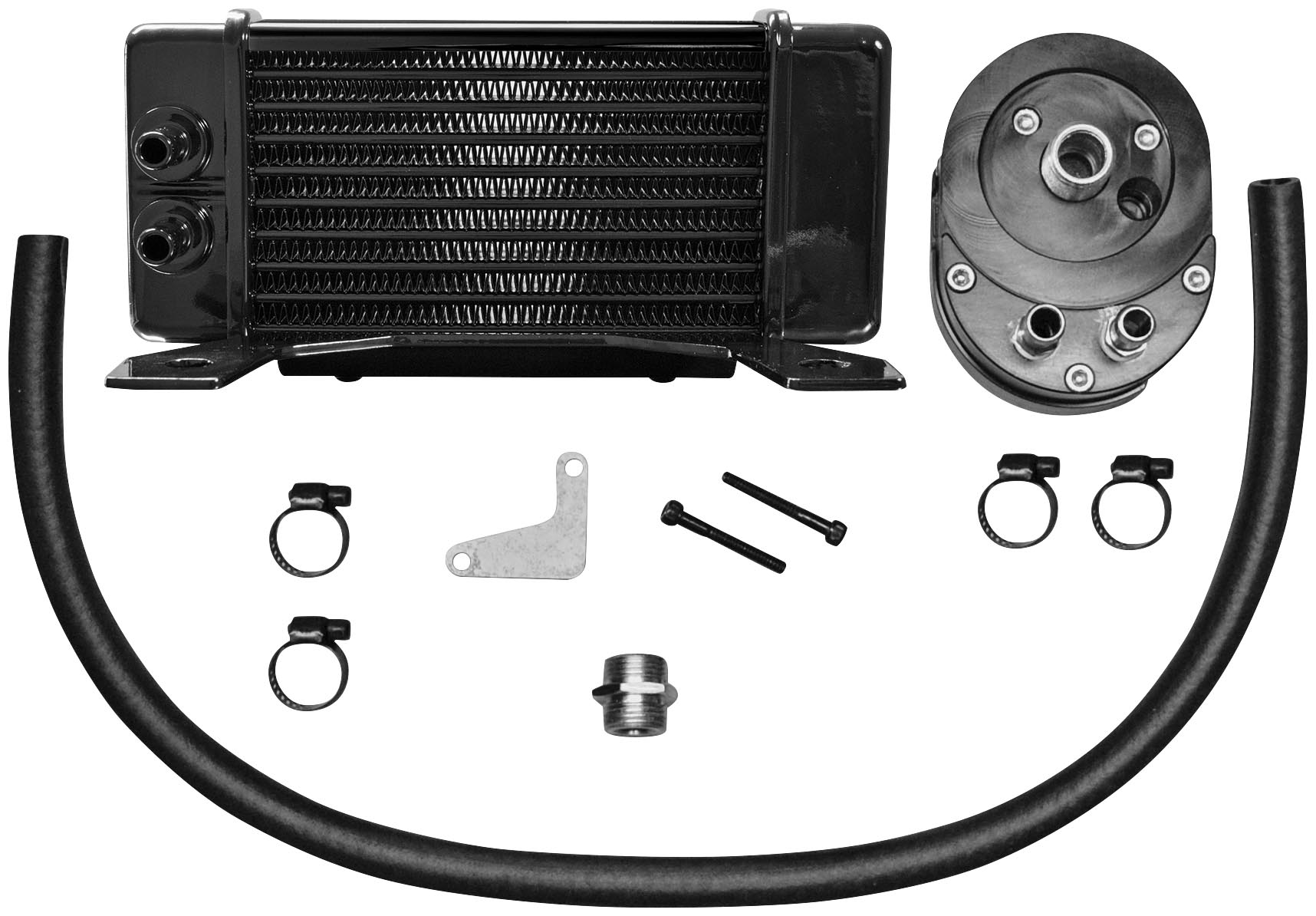 Horizontal 10 Row Oil Cooler - Low Mount - Black