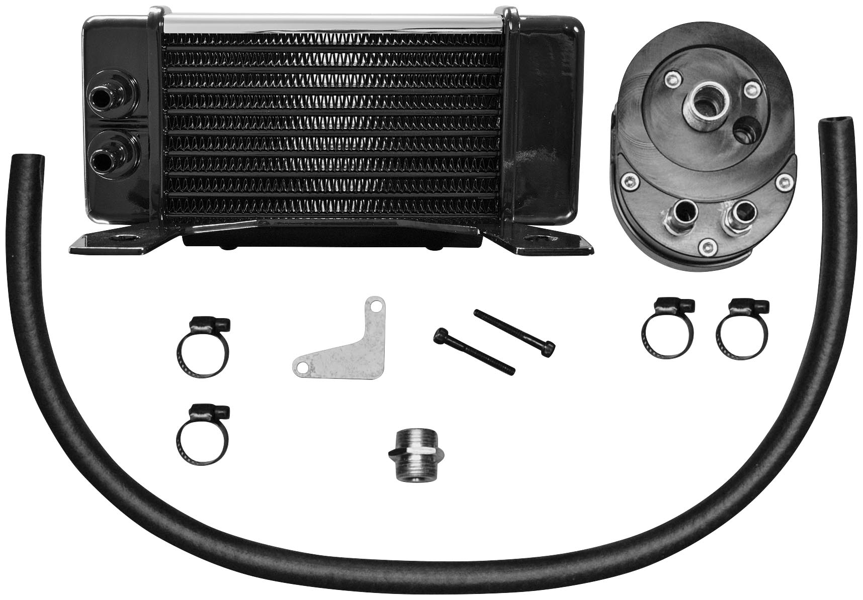 Horizontal 10 Row Oil Cooler - Low Mount - Chrome