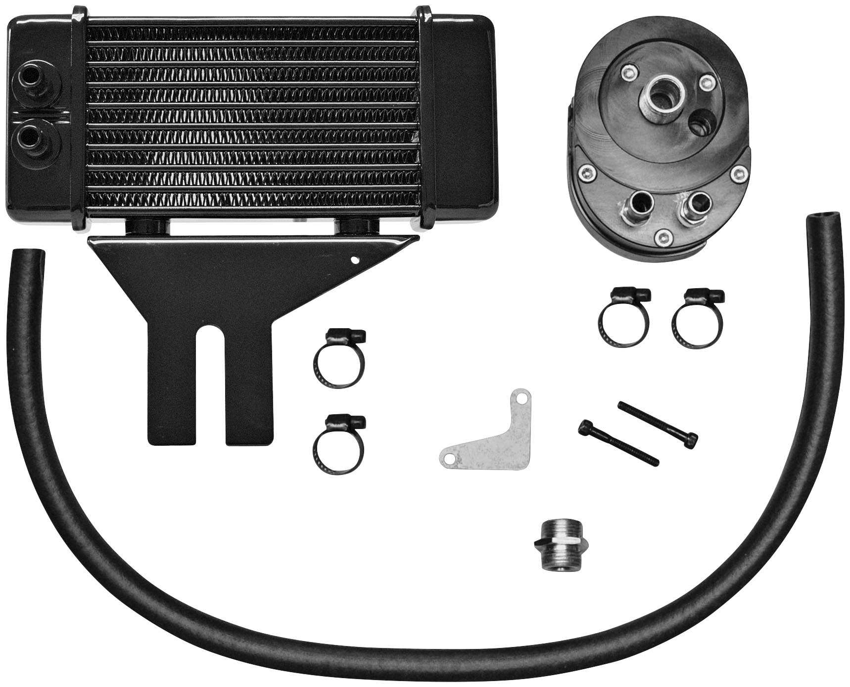 Horizontal 10 Row Oil Cooler - Low Mount - Black