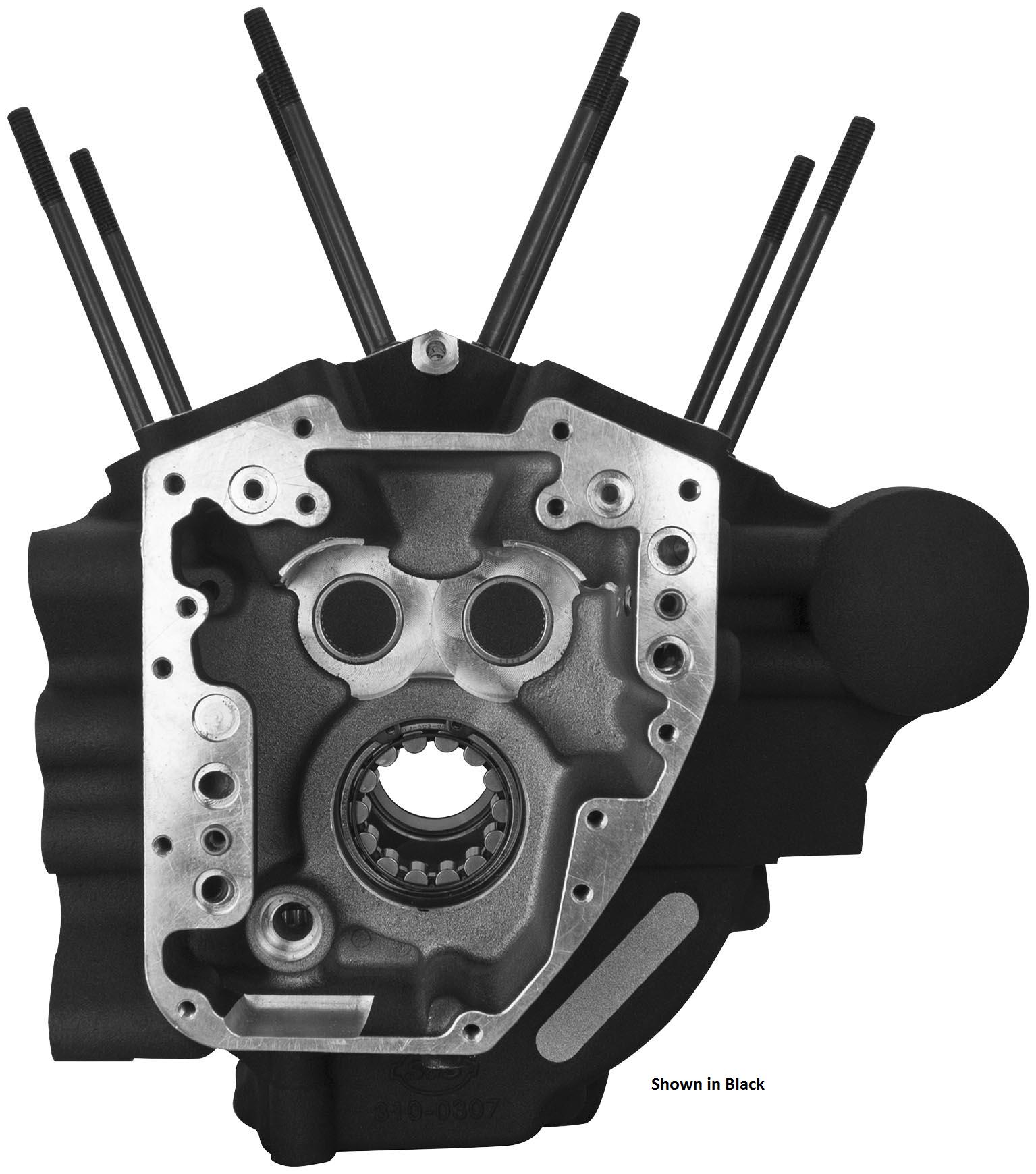 Super Stock T2 Crankcase - 4 1/8in. Bore/Stock Bolt Pattern - Wrinkle Black