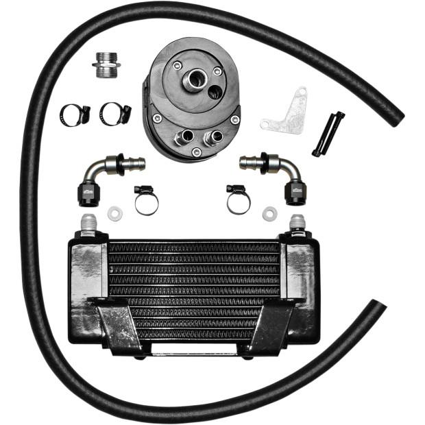 Horizontal 10 Row Oil Cooler - Low Mount - Black