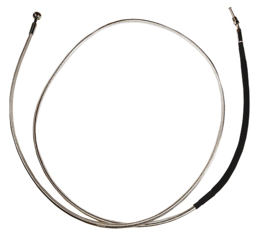 Polished Stainless Hydraulic Clutch Line - 58in. - 180 Degree Banjo Angle