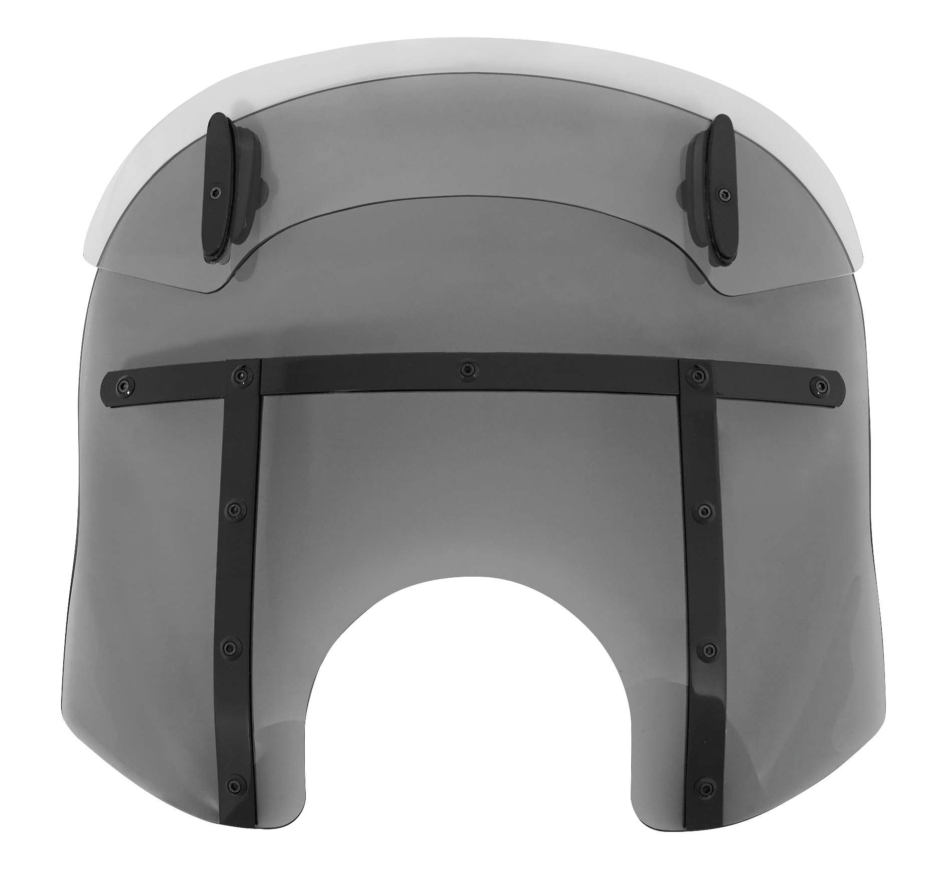 Drop Top Memphis Fats Windshield (7in. Cutout) - 15-18in. - Black Smoke/Night Shades