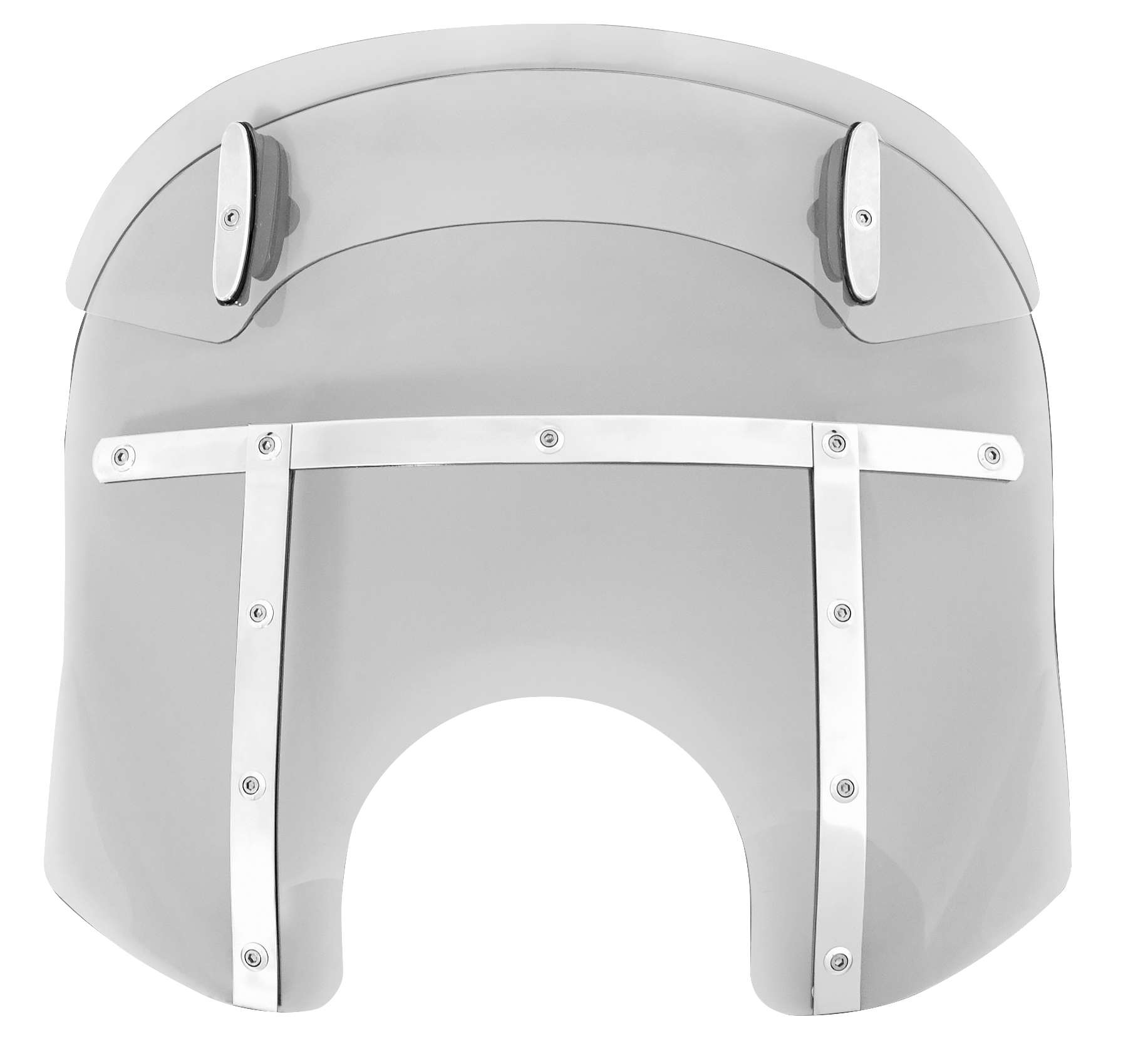 Drop Top Memphis Fats Windshield (7in. Cutout) - 15-18in. - Ghost/Polished