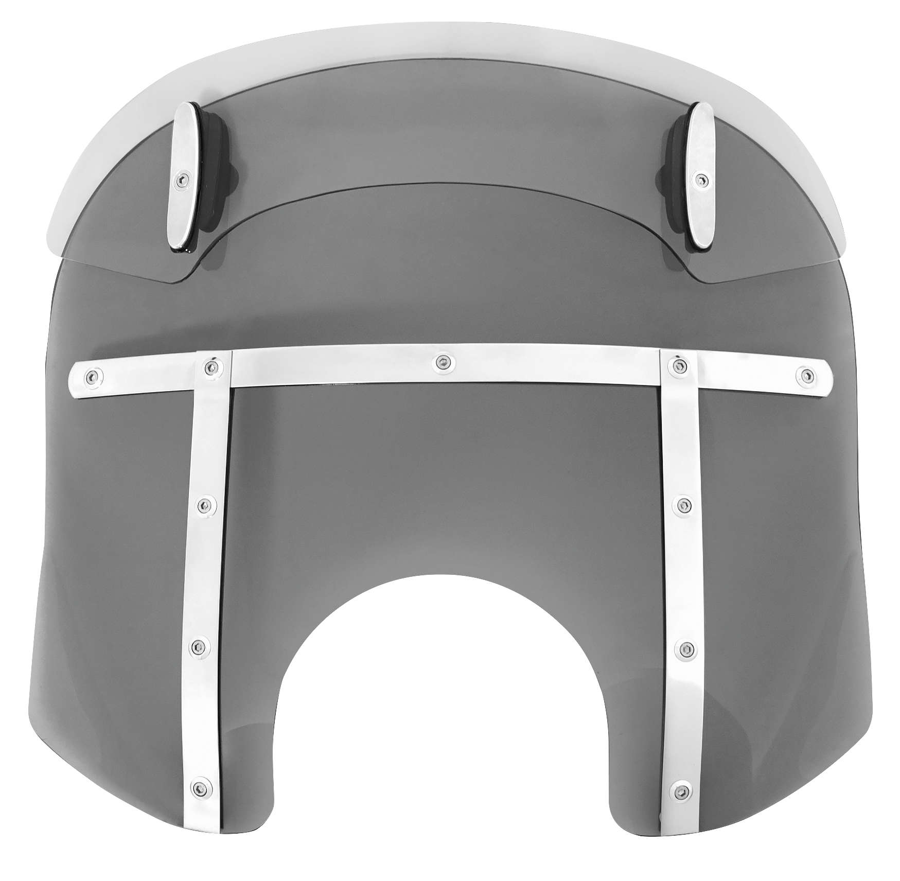 Drop Top Memphis Fats Windshield (7in. Cutout) - 15-18in. - Black Smoke/Polished