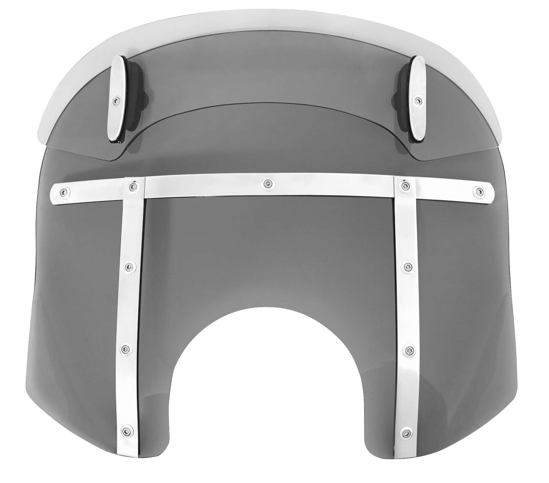 Drop Top Memphis Fats Windshield (7in. Cutout) - 13-16in. - Black Smoke/Polished