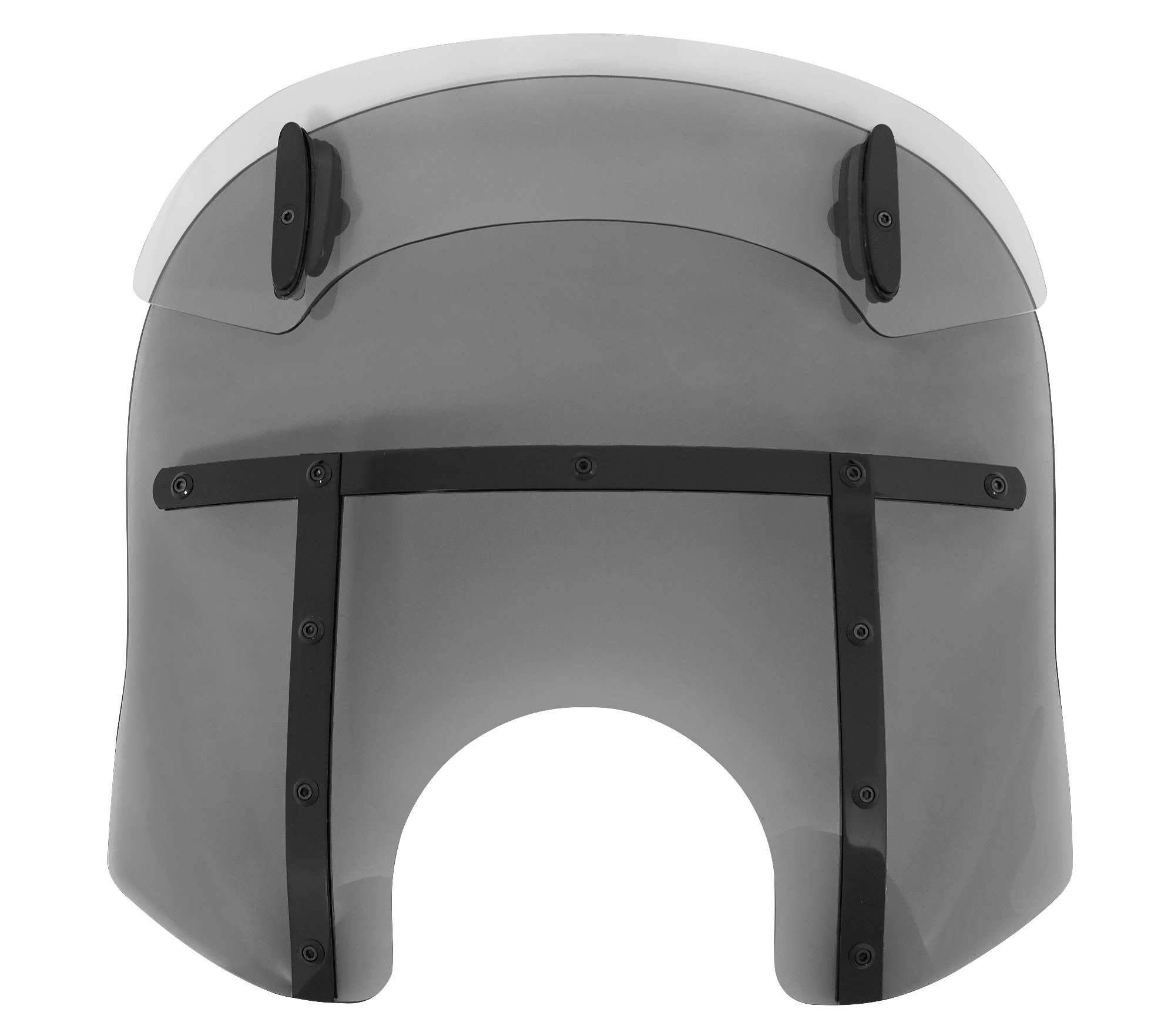 Drop Top Memphis Fats Windshield (7in. Cutout) - 17-20in. - Black Smoke/Night Shades