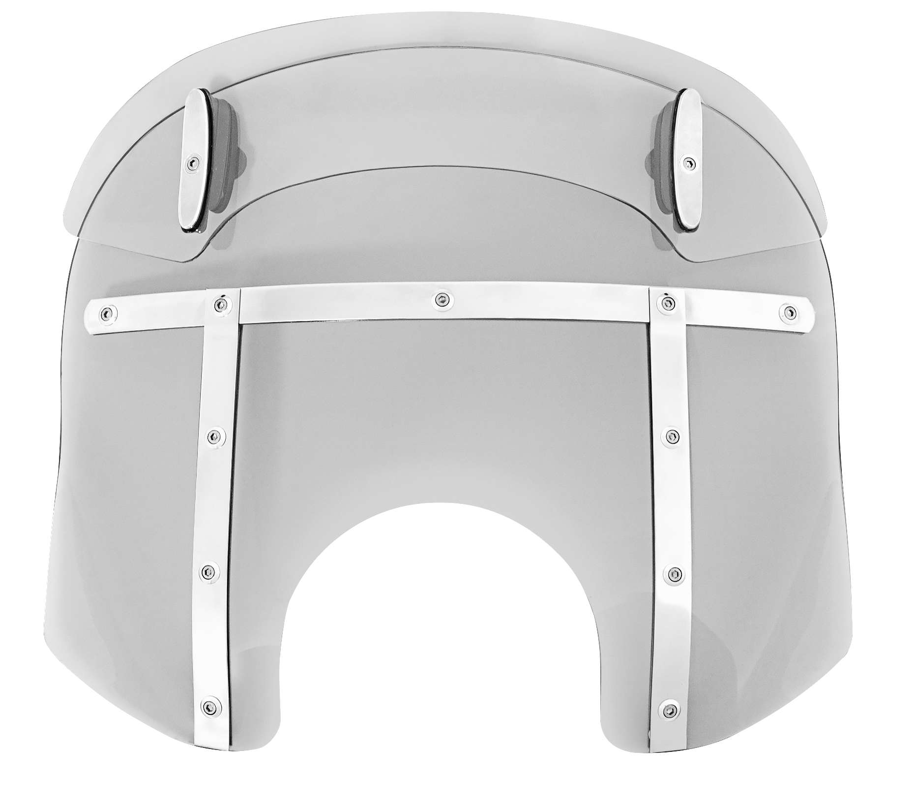 Drop Top Memphis Fats Windshield (7in. Cutout) - 13-16in. - Ghost/Polished