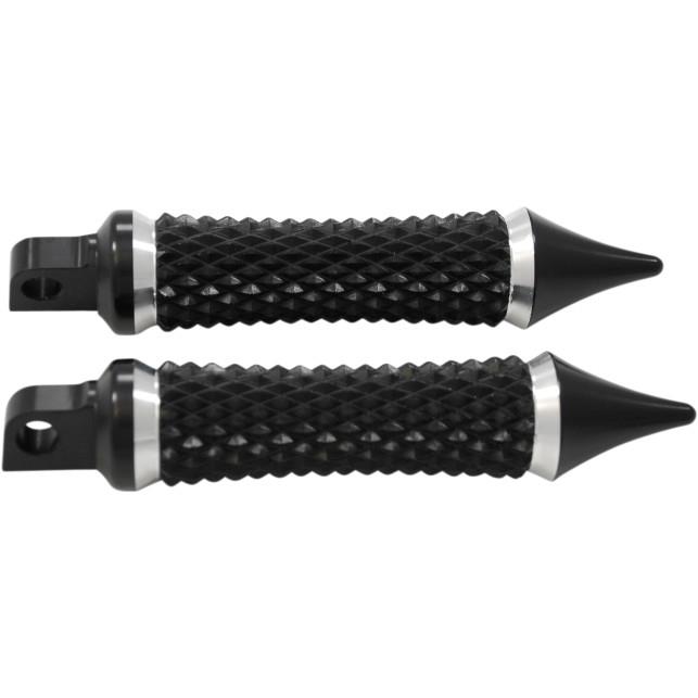 Cross Cut Footpegs - Black Anodized