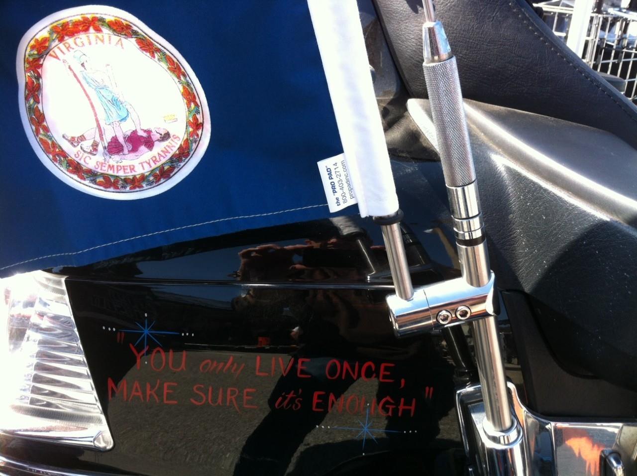 Antenna Flag Mount with Flag for Gold Wing - 9in.