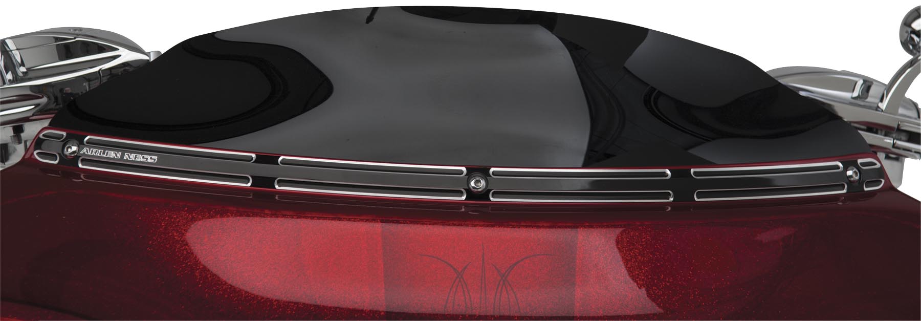 Beveled Billet Windshield Trim - Black