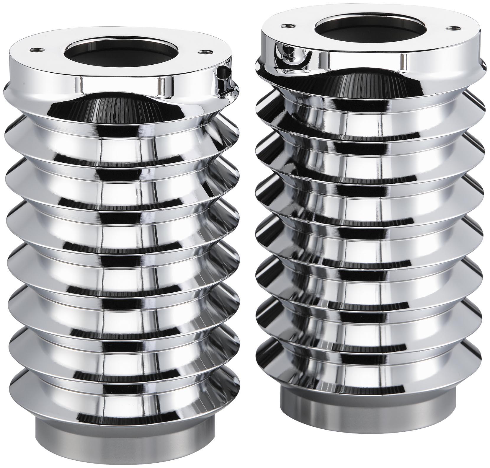 Retro Fork Boot Covers - Chrome
