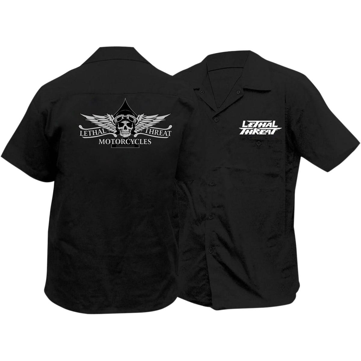 Lethal Motorcycle Embroidered Work Shirt