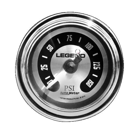 Fairing Mounted LED Backlit PSI Gauges - Spun Aluminum - Lighted