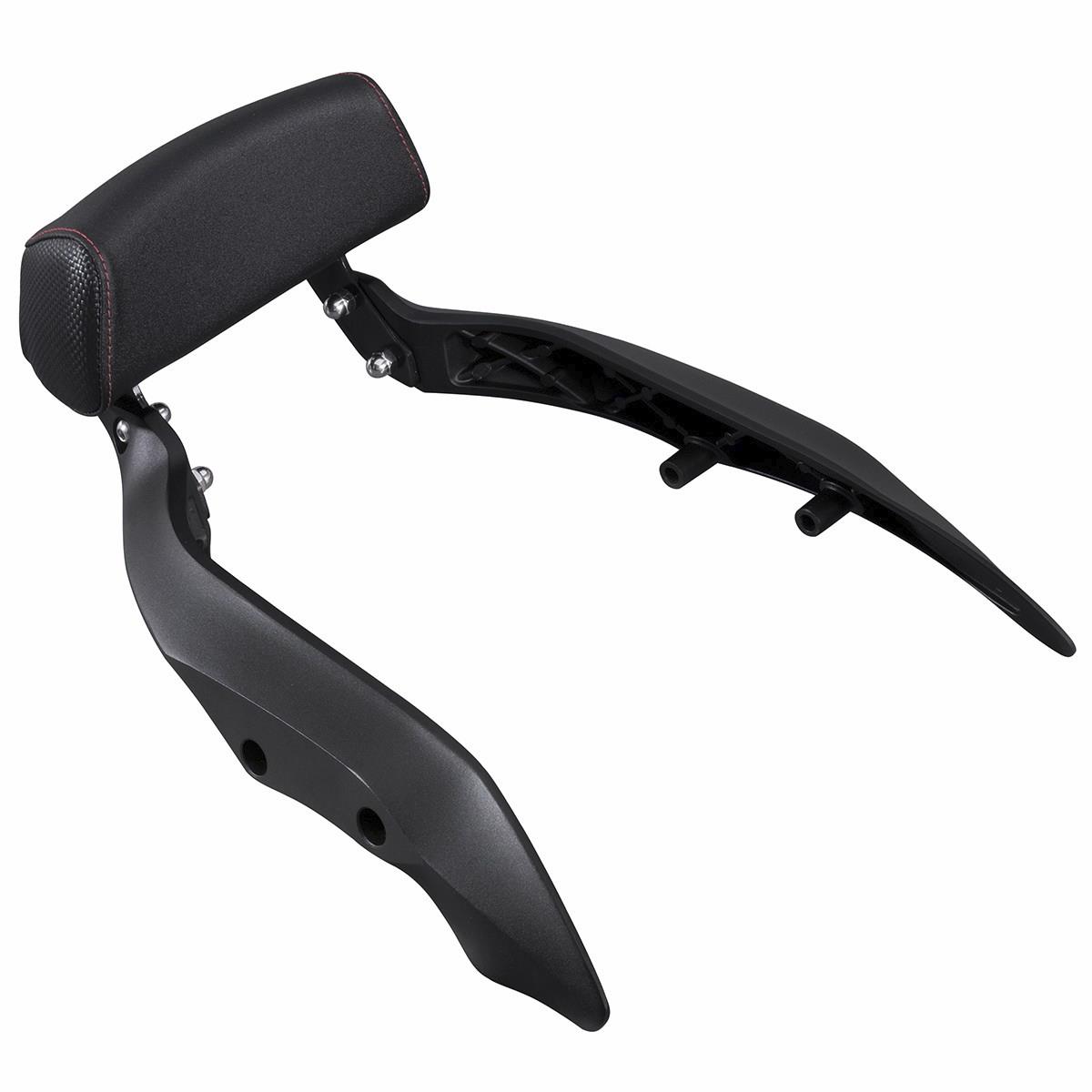 Low Profile Passenger Backrest - Black with Red Stitching