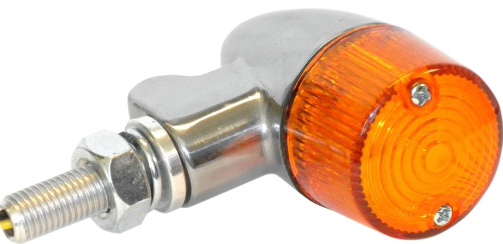 Polished Aluminum Marker LED Lights - Round #2 with Amber Lens - Two Wire
