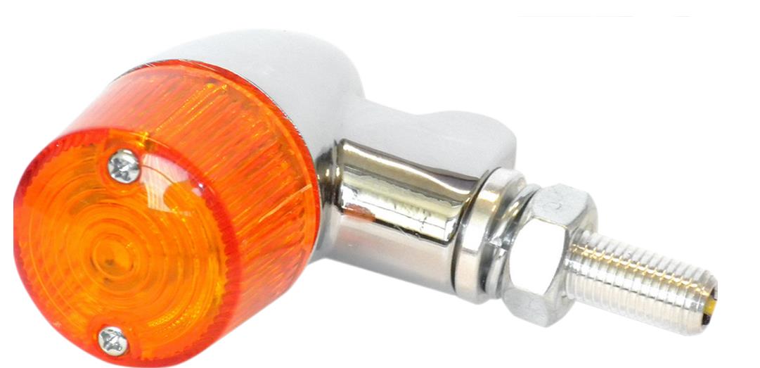 Chrome Aluminum Marker LED Lights - Round #2 with Amber Lens - Two Wire