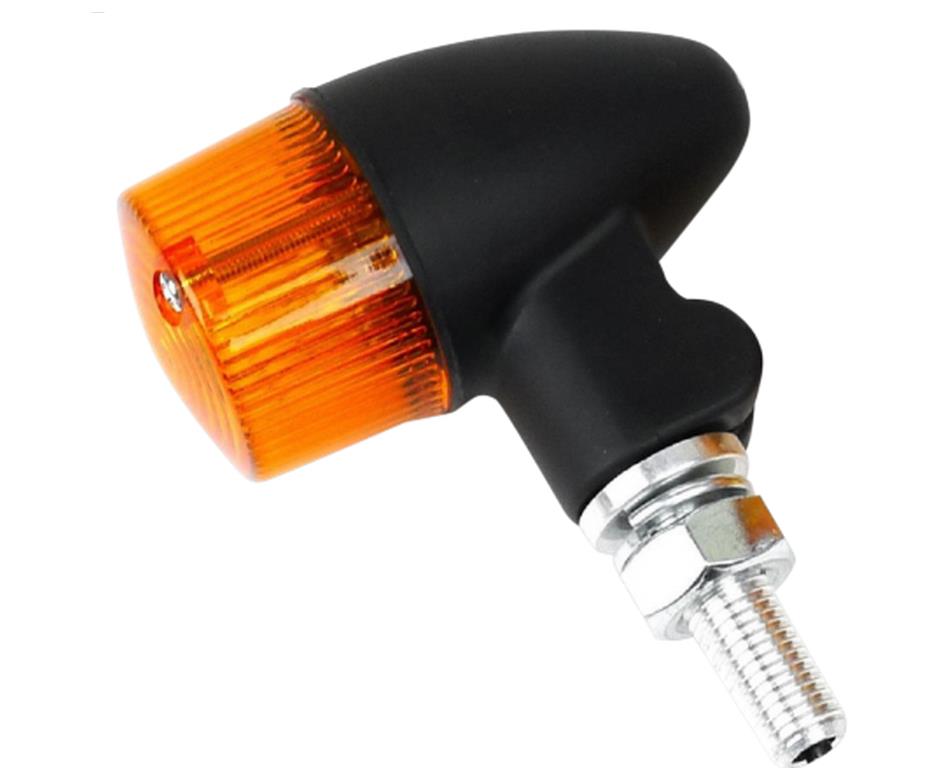 Black Satin Aluminum Marker LED Lights - Round #2 with Amber Lens - Three Wire