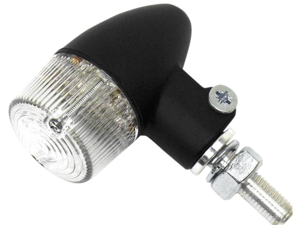 Black Satin Aluminum Marker LED Lights - Round #2 with Clear Lens - Three Wire