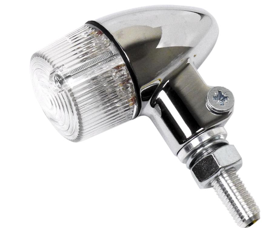 Chrome Aluminum Marker LED Lights - Round #2 with Clear Lens - Three Wire