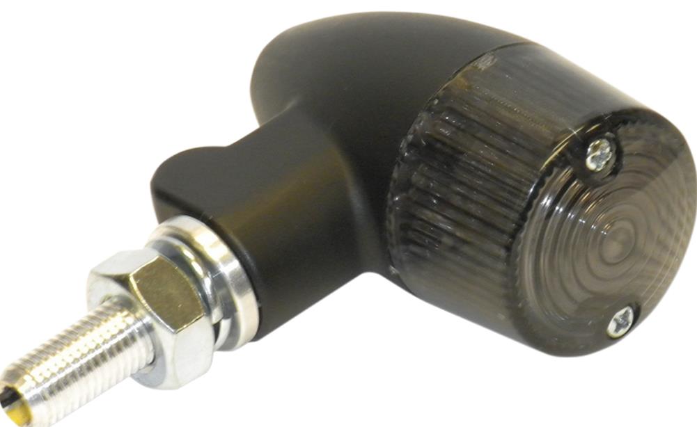 Black Satin Aluminum Marker LED Lights - Round #2 with Smoke Lens - Two Wire