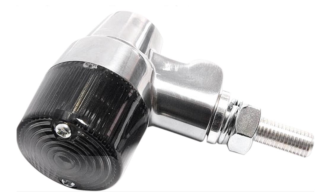 Polished Aluminum Marker LED Lights - Round #3 with Smoke Lens - Two Wire